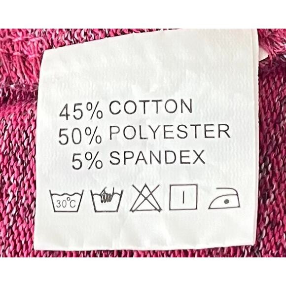 NO MFG. TAG LONG RAGLAN SLV CREW NECK TOP, WOMENS, 14W, VARIEGATED PINK & WHITE - Picture 9 of 10